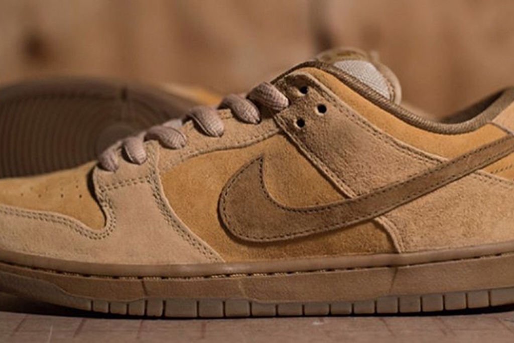 购买nike dunk low pro sb 全新配色设计「reverse wheat」全网最靠谱